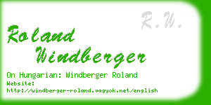 roland windberger business card